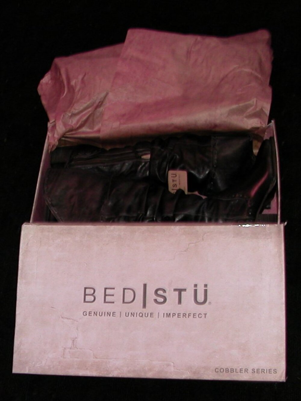 Bed|Stü Leilani Black Leather Zipper Knee High Boots Women's Size 9